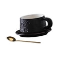 thumbnail image 2 of Taza de Café de Cerámica Cuchara Dorada Creativa con Posavasos con Asa Artículos de Café con Negro, 2 of 9