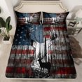 thumbnail image 2 of Manfei Wildlife Animal Bear Queen Sheet Sets,American Flag Pattern Flat Sheet,Rustic Western Farmhouse Queen Fitted Sheet For Boys,Ultra Soft Home Decor,4 Pieces, 2 of 7