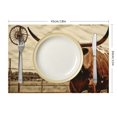 thumbnail image 3 of Shiartex 4pcs Longhorn Bull Dining Table Placemats Linen Decor for Birthday Parties, Christmas, and Buffets 18x12in, 3 of 8