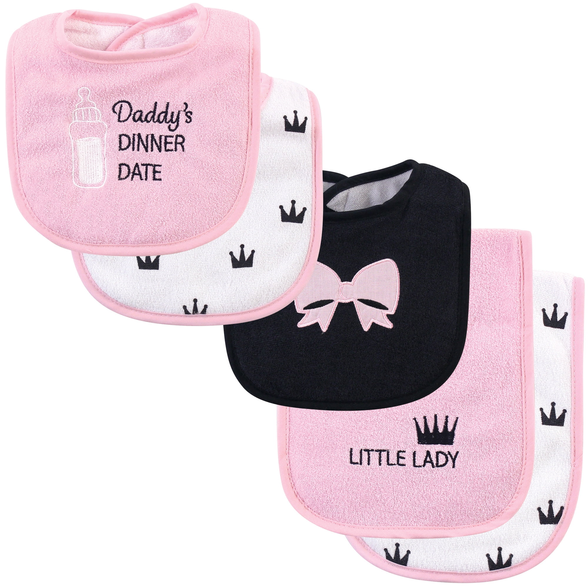 Hudson Baby Bib and Burp Cloth Set 5Piece, Dinner Date