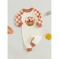 thumbnail image 5 of Elippeo Baby Thanksgiving Jumpsuit Long Sleeve Round Neck Turkey Embroidery Romper Footless Newborn Outfit 3 6 12 18 Months, 5 of 10