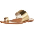 thumbnail image 1 of Sam Edelman Maxy Dark Gold Slip On Toe Ring Open Toe Leather Flat Slides Sandals (Dark Gold, 10.5), 1 of 6