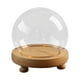 thumbnail image 3 of Campana redonda de vidrio transparente, contenedor decorativo tipo cúpula con base de madera, caja para bolas de nieve para figuras, flor de recuerdo. diámetro 10cm, 3 of 8