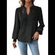 thumbnail image 2 of Blusas de con Lunares, Estilo Bohemio, de Larga y Cuello en V para Mujer, con Encaje de Ganchillo, Estilo Informal y Moderno Negro M, 2 of 9
