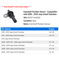thumbnail image 2 of Camshaft Position Sensor - Compatible with 2008 - 2020 Jeep Grand Cherokee 2009 2010 2011 2012 2013 2014 2015 2016 2017 2018 2019, 2 of 2