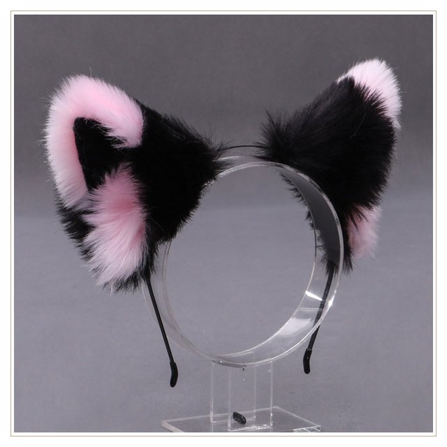 Furry Animal Cat Ears Diadema Cat Headpiece Halloween Cosplay Party Soft, Color 16 ER