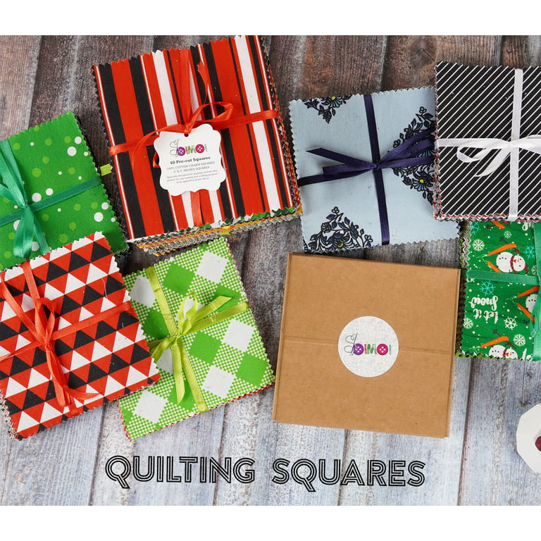 Soimoi Block Print Precut 5-inch Cotton Fabric Quilting Squares Charm Pack  DIY Patchwork Sewing Craft
