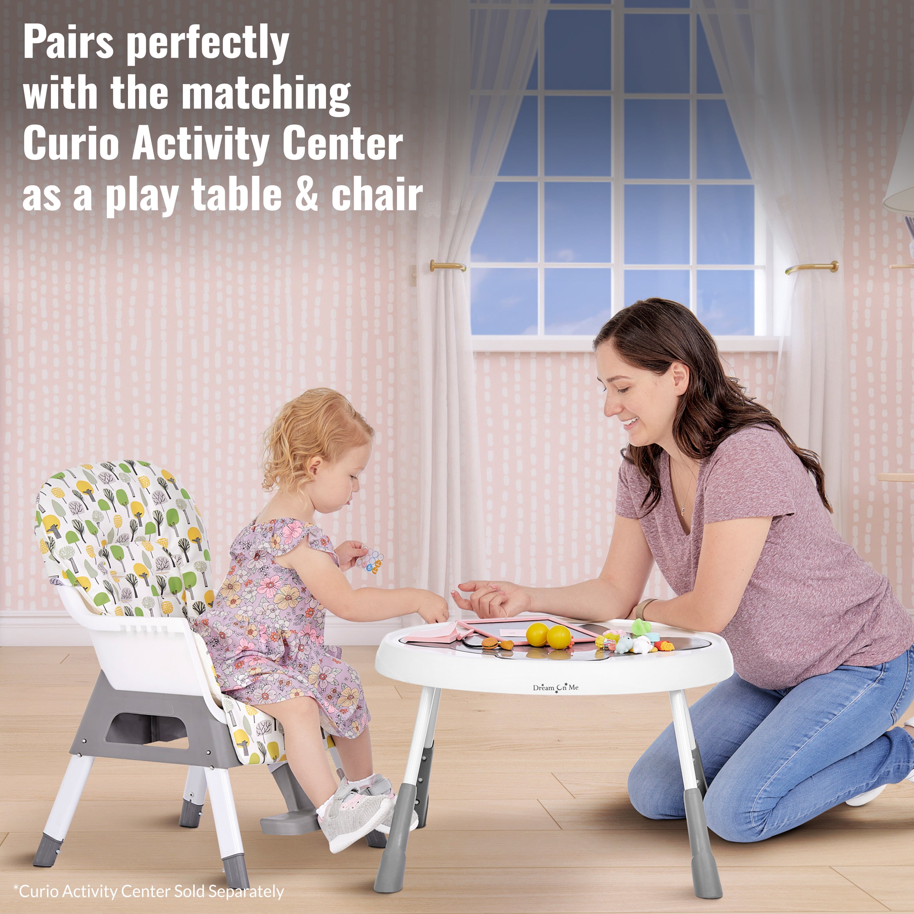 Dream On Me Lightweight & Convertible Curio Sit N Seek High Chair , Lime