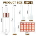 thumbnail image 2 of 25pcs Mini Glass Bottles 5 ml, Clear Glass Dropper Bottle with 2 ml Dropper, Pipette, Long Tube Dispenser & 36 Labels, for Essential Oil Perfume, 2 of 7