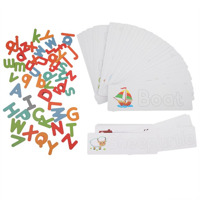 Tarjeta Flash del alfabeto, ejercicio de las habilidades de los nios fácil de almacenar, caja de Color exquisita, juguete de alfabeto de madera, para el hogar de los nios LHCER 1