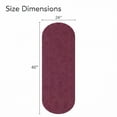 thumbnail image 3 of Superior Oval Bordered Cotton Washable Non-Slip Bath Rug, Runner Size, Plum, 3 of 9