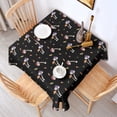 thumbnail image 2 of Colorful Mushroom Leaf Black Pattern Square Tablecloth,Waterproof Square Table Cover,Wipeable Spillproof Washable Table Cover for Home Kitchen Party Decor 60"x60"(152x152cm), 2 of 6