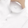 thumbnail image 5 of Men's Shirts, Mens Summer Linen Shirts Casual Short Sleeve Button Down Shirt Classic Lightweight Stand Neck Stylish Beach Tops White L, 5 of 6