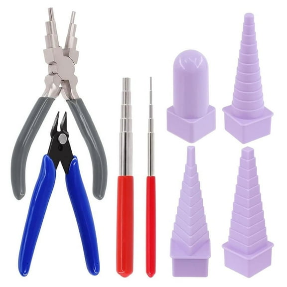 TOOLTOS Jewelry Winder Set with Winder, Crimping and Nailing Pliers, Jewelry Molding Tools, 8 Pcs.