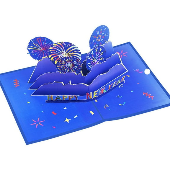 Colorful Themed 3D Popping Up Card Greeting Card for New Year Celebration