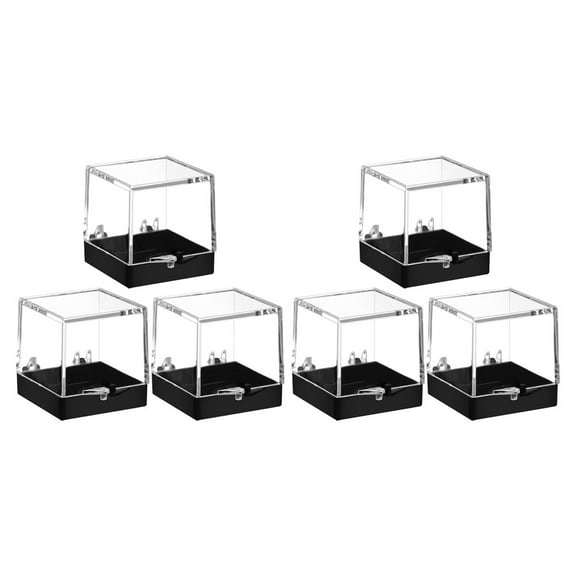Raindrops 6pcs Rock Display Case Clear Plastic Collection Box For Gemstones Jewelry Specimen Display Ideal For Rock Collectors