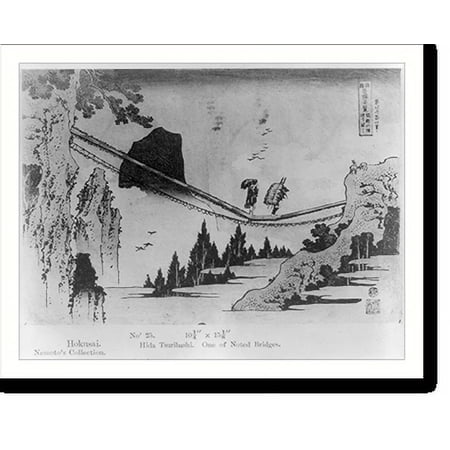 Historic Print, Hida Tsuribashi. one of noted bridges, 18" x 24"