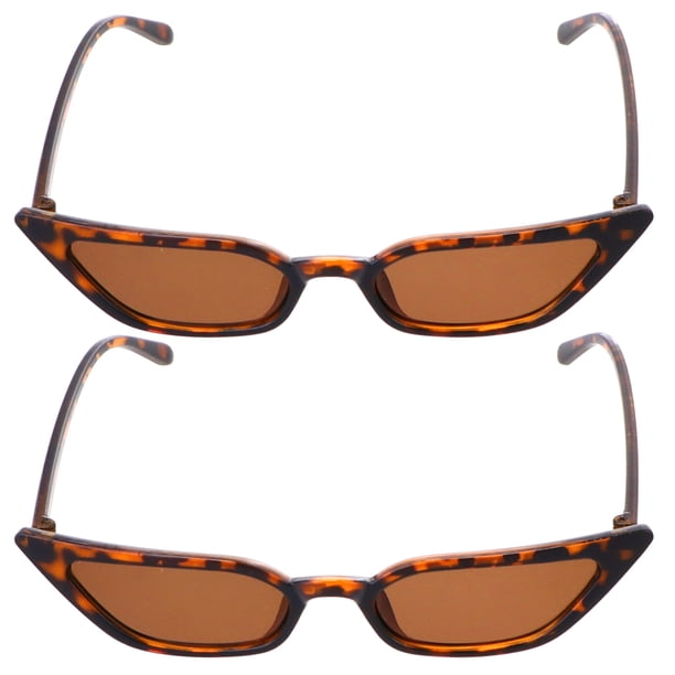 2 piezas Gafas de sol de imprenta de leopardo Gafas de oculares de marco pequeño gafas de protección de rayos UV accesorios de gafas delicadas