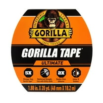 Gorilla Ultimate Tape, High Tensile Cloth with Double-Thick Adhesive for Hauling, Strapping, Patching, Bundling, Lifting, 1.88" x 20yd, Black Pack of 1