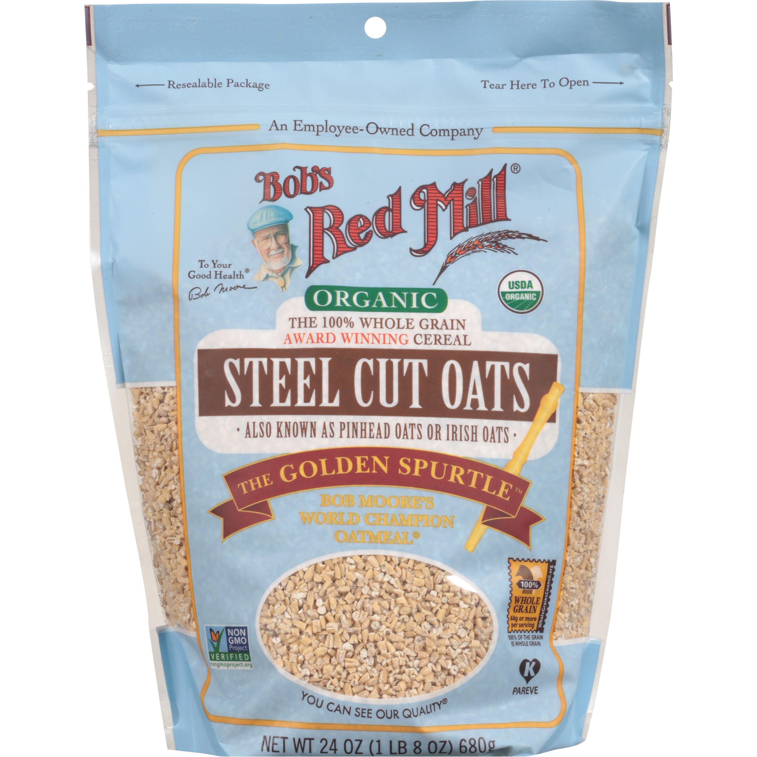 Bob's Red Mill Organic Steel Cut Oats 24 oz Shelf-Stable Bag