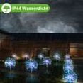 thumbnail image 4 of Paquete de 4 luces de hadas de fuegos artificiales solares de 120 LED, 8 modos de luz, luces de jardín de diente de león, coloridas, 4 of 6