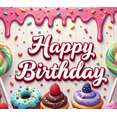 thumbnail image 4 of Yatrandify Decorative Design Happy Birthday Banner Colorful Theme Birthday Party Donut Decoration for Kids Party Event Celebration Decoration, 4 of 8