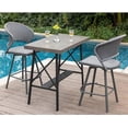 thumbnail image 6 of Vicllax Outdoor Swivel Bar Stools Patio Chair Set of 6 Rattan Modern for Garden Pool Lawn (Gray), 6 of 12