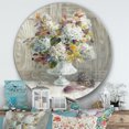 thumbnail image 3 of Designart 'Rustic Florals White' Farmhouse Metal Circle Wall Art, 3 of 3