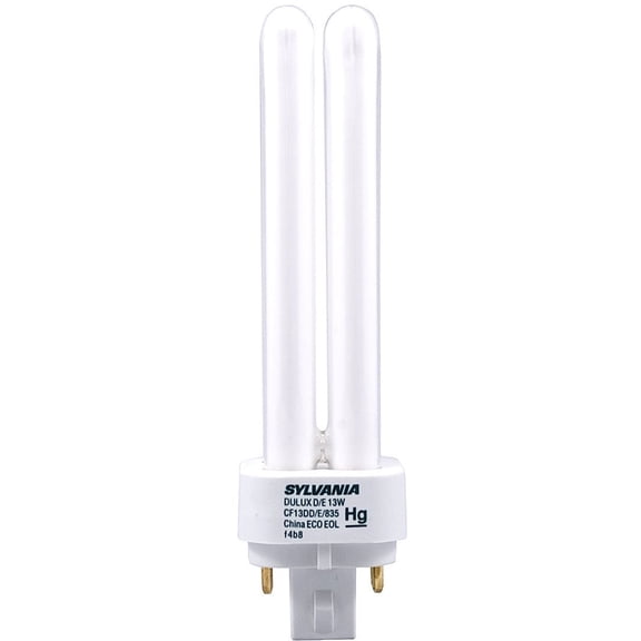 Sylvania 10 Pack 20671 CF13DD/E/835/ECO 13-Watt 3500K 4-Pin Double Tube Compact Fluorescent Lamp