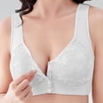 thumbnail image 4 of 3 Pack No Underwire T Shirt Bras Bralette for Daily Front Closure Full Coverage Lace Bralette Seamless Unlined Bra Gather Push Up Bras Womens Front-Close Bra Plunge Bra Jelly Bras for Women, 4 of 4