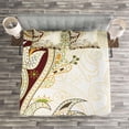 thumbnail image 3 of Ambesonne Ethnic Quilted Bedspread Set 3 Pcs, Oriental Middle Eastern, King Size, Grey Yellow Chocolate, 3 of 3