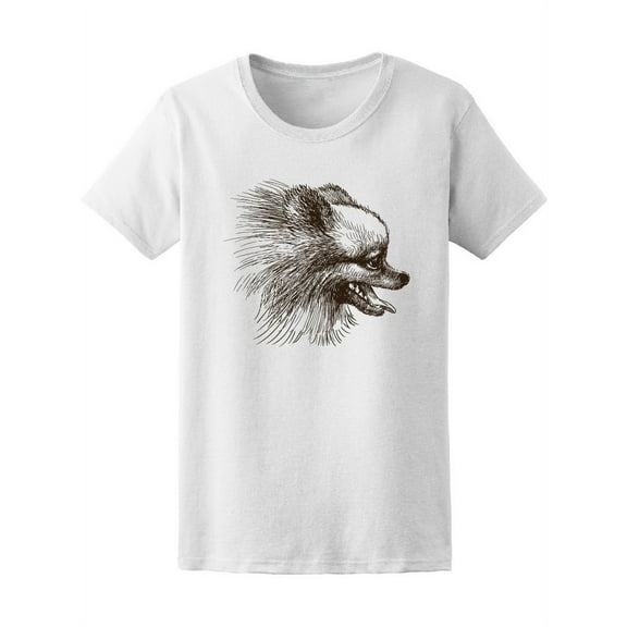 Cute Pomeranian Profile Sketch Tee Women's -Image by Shutterstock
