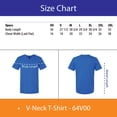 thumbnail image 2 of Gildan Softstyle V-Neck T-Shirt GR64, Adult Men's Short Sleeve V-Neck T-Shirt Modern fit Tee, Dark Heather M, 2 of 4