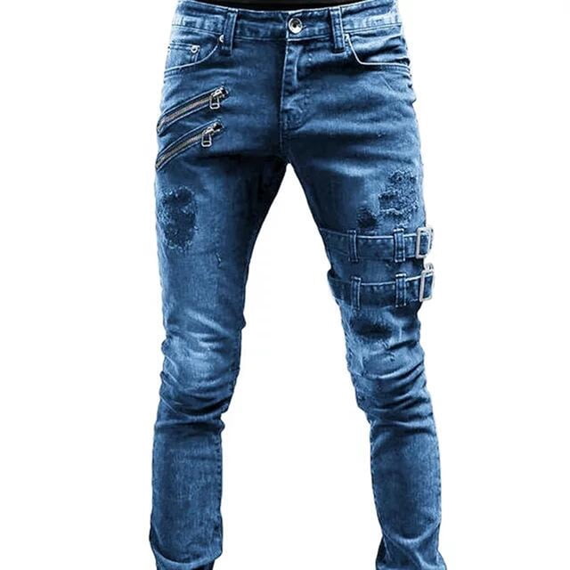 Birdeem Mens New Fashion Day Button Zipper Pocketed Personality Denim Trousers