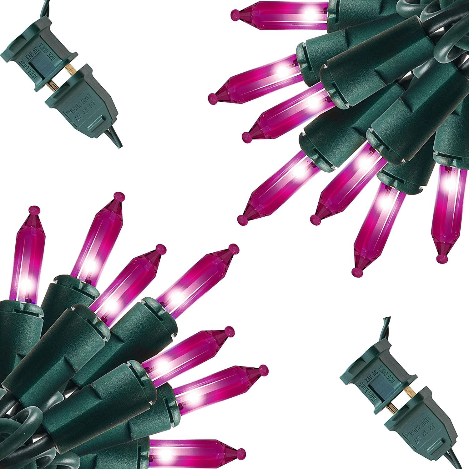 JOIEDOMI 300 (2x150) Incandescent Purple Halloween String Lights 74FT (2x37) for Halloween Xmas Party Decor