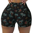 thumbnail image 2 of Susaid Hawaiian Style Print Intensify Workout Shorts for Women Seamless Scrunch Short Gym Yoga Running Sport Active Exercise Fitness Shorts-Medium, 2 of 8