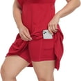 thumbnail image 4 of HDE Womens Plus Size Tennis Athletic Workout Dress with Built-in Shorts & Bra Red - 24, 4 of 6