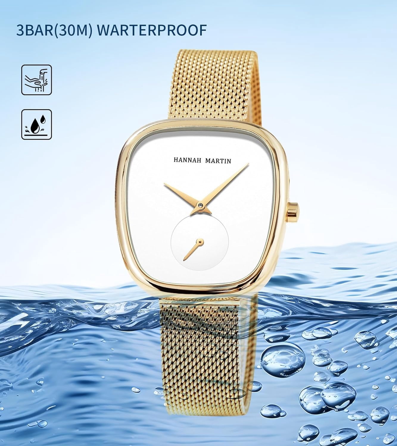 Watches for Women Waterproof Ladies Analog Quartz Wrist Watches Stainless Steel Band Fashion Dainty Female Watch