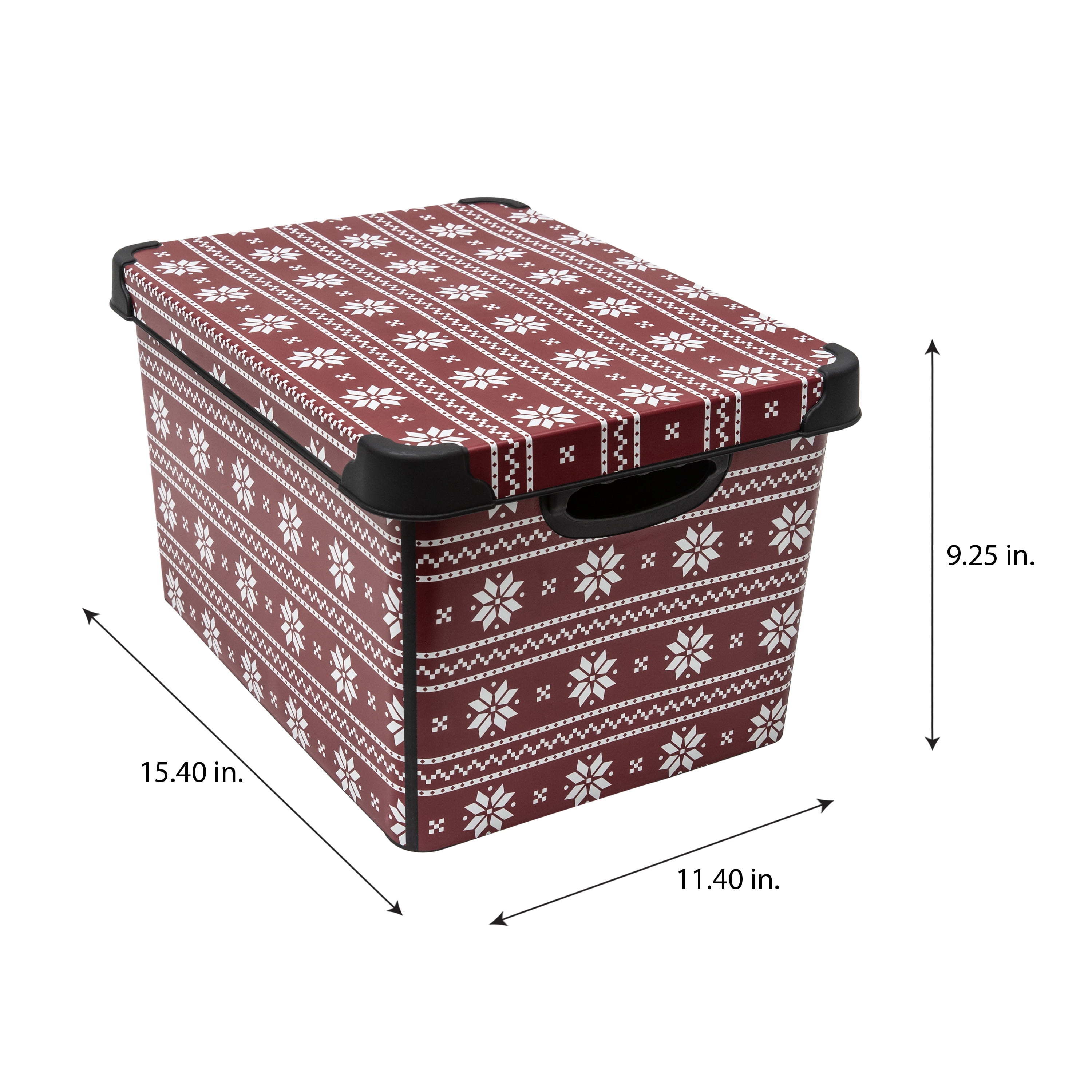 Simplify Holiday Sweater Print Plastic Storage Tote Bin