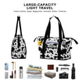 thumbnail image 5 of HAWEE Expandable Duffel Bag for Women with Trolley Sleeve and Wet Pocket Water Repellent Weekender Travel Tote Large Capacity Carry On Overnight Luggage for Gym/ Trip/ Camping/ Beach, Cow Print, 5 of 7