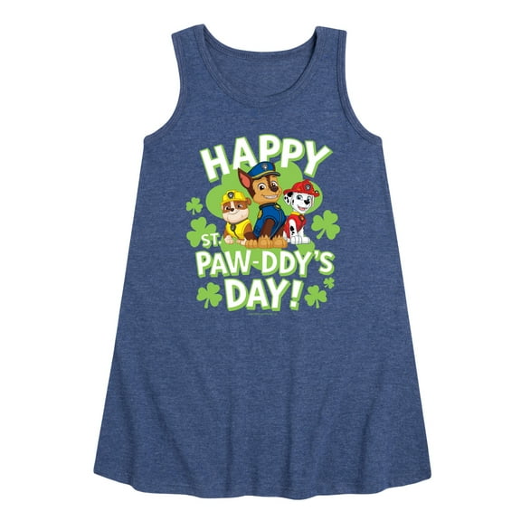 Nickelodeon - Paw Patrol - St. Patrick's Day - Happy St. Paw-ddy's Day - Toddler and Youth Girls A-line Dress