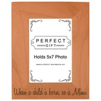 ThisWear Gifts For All By Rachel Olevia Child is Born So is Mimi Natural Wood Engraved 5x7 Portrait Picture Frame Wood