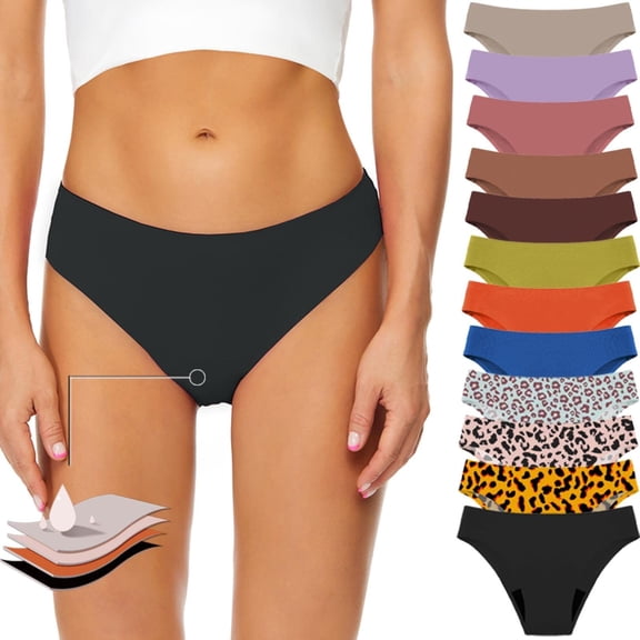 Period Underwear for Women Seamless Leakproof Bikini Regular Absorbency Period Panties