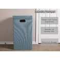 thumbnail image 2 of BirdRock Home Single Linen Laundry Hamper with Lid and Removable Liner - Light Blue, 2 of 9