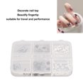 thumbnail image 4 of Kit de uñas resina negro blanco uñas varios tamaños flores decorativas falsas forma de perla falsa con caja de almacenamiento para viajes ANGGREK Otros, 4 of 8