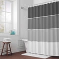 thumbnail image 5 of Grey Stripe Fabric Shower Curtain Ombre Grey Stripes Washable Shower Curtains for Bathroom, Waterproof Bath Curtain with Hooks Home Decor 72x72in, 5 of 8