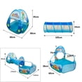 thumbnail image 4 of Tienda de juegos infantil 3 en 1 con túnel, piscina de pelotas y área de juego, diseño estilo océano, fácil de armar y almacenar, ideal para exteriores, parques o guarderías, fabricada en poliéster, 4 of 6