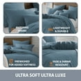 thumbnail image 4 of Swift Home 3PC Crinkle Prewashed Duvet Cover Set (No Insert), Blue Dusk, King/Cal King, 4 of 5