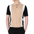 thumbnail image 1 of Lars Amadeus Men's Color Block Paneled Short Sleeves Golf Polo Shirts, 1 of 7