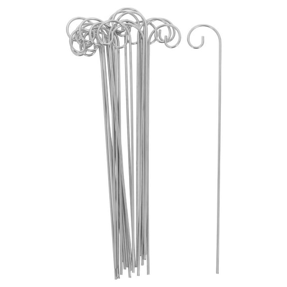 OUNONA 20Pcs Durable Metal Shepherds Hooks for Outdoor Garden Signs and Decorations
